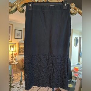 Forever 21 Black Pencil Skirt with Lace Tier